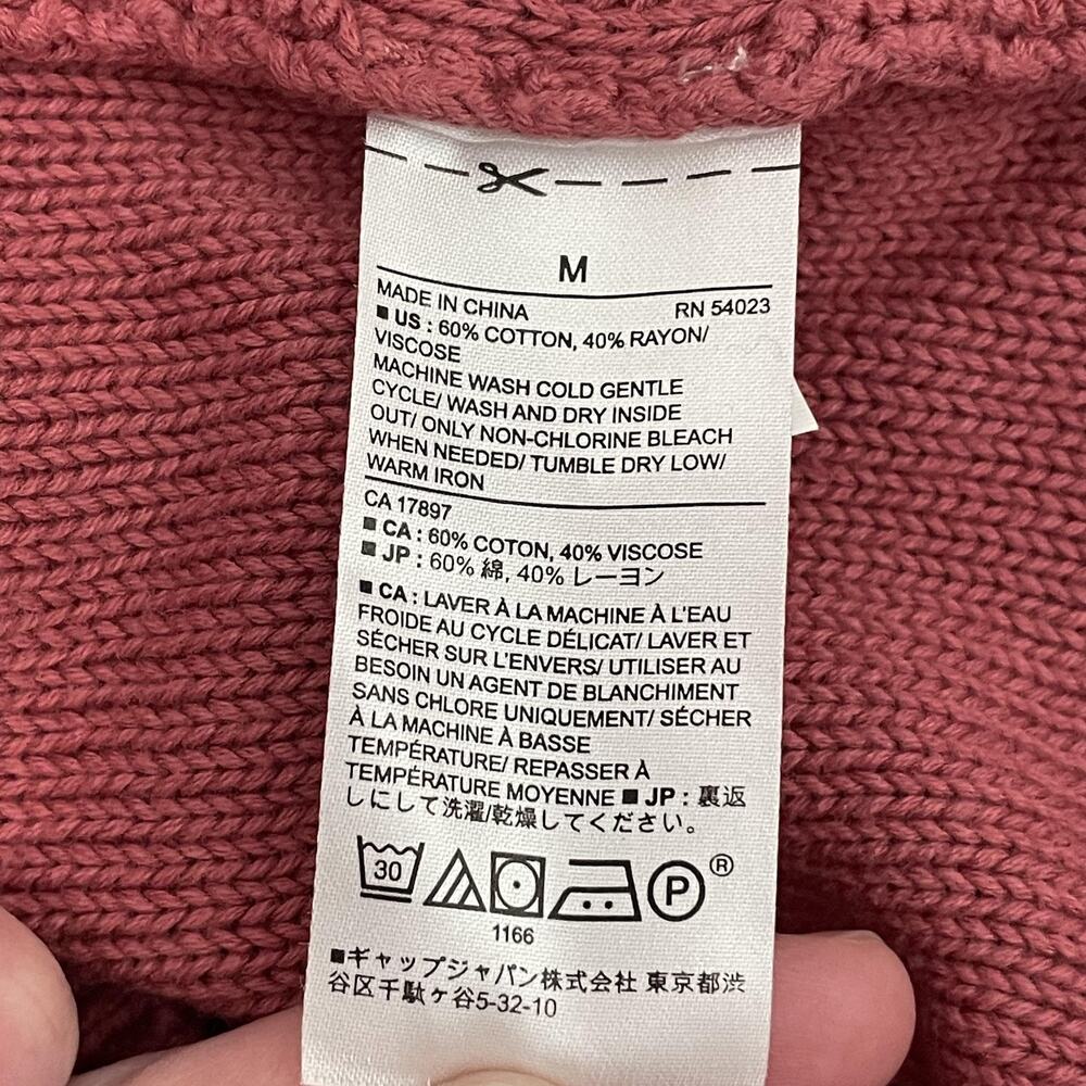 Banana Republic Sweater Womens M Pink Cowl Neck Pullover Cable Knit Long Sleeve - Picture 4 of 7